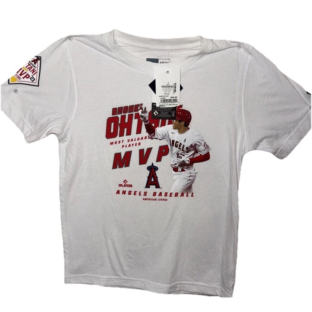 New Era Youth Large Shohei Ohtani Angels MVP White/Red Shirt NWT